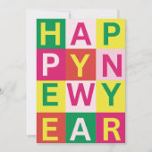 カラフルで楽しいタイポグラフィー おめでとう 2025 シーズンカード (正面)