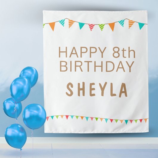 カラフルで楽しいペナント フラッグ ハッピー バースデー パーティ タペストリー