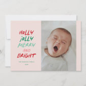 カラフルで楽しいホリデーシーズンのクリスマス写真 シーズンカード (正面)