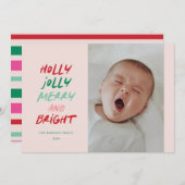 カラフルで楽しいホリデーシーズンのクリスマス写真 シーズンカード (正面/裏面)