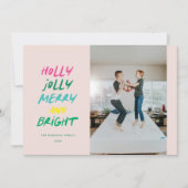 カラフルで楽しいホリデーシーズンの写真 シーズンカード (正面)