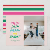 カラフルで楽しいホリデーシーズンの写真 シーズンカード (正面/裏面)
