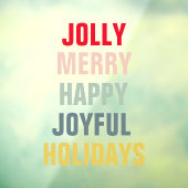 カラフルで楽しいホリデーシーズン ウィンドウサイン (シート3)