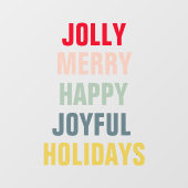 カラフルで楽しいホリデーシーズン ウィンドウサイン (シート)