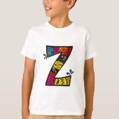 カラフルで楽しいモノグラムZ部族風+落書き Tシャツ (正面)