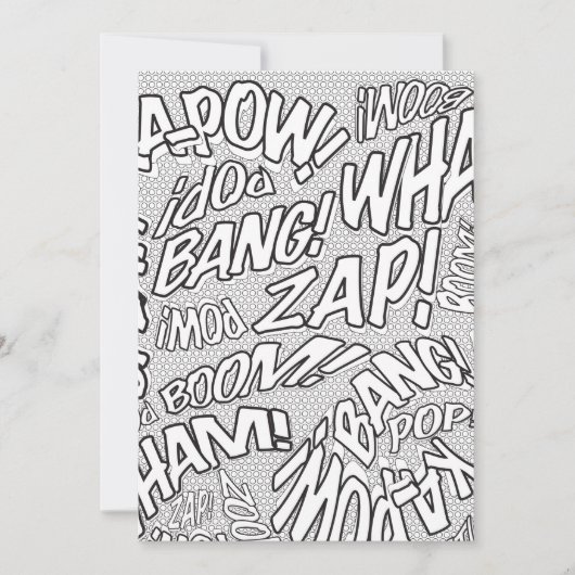 カラフルで楽しいレトロコミックポップアート 招待状 (正面)