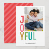 カラフルで楽しい写真のフラットホリデーカード シーズンカード (正面/裏面)