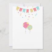 カラフルで楽しい子供の誕生日パーティー 招待状 (裏面)