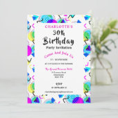 カラフルで楽しい誕生日パーティー 招待状 (スタンド正面)