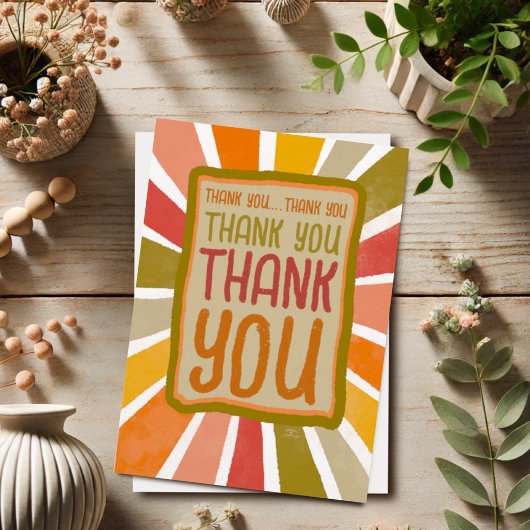 カラフルで楽しい ポジティブな感謝の気持ち 簡単な黄色 サンキューカード