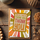 カラフルで楽しい ポジティブな感謝の気持ち 簡単な黄色 サンキューカード