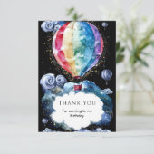カラフルで楽しい 熱気球の誕生日 サンキューカード (スタンド正面)