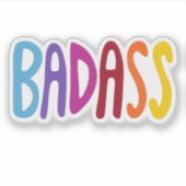 カラフルで楽しいBADASSレタリング シール (正面)