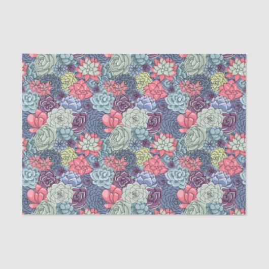 カラフルで水気が多いパターン 薄葉紙 (正面)