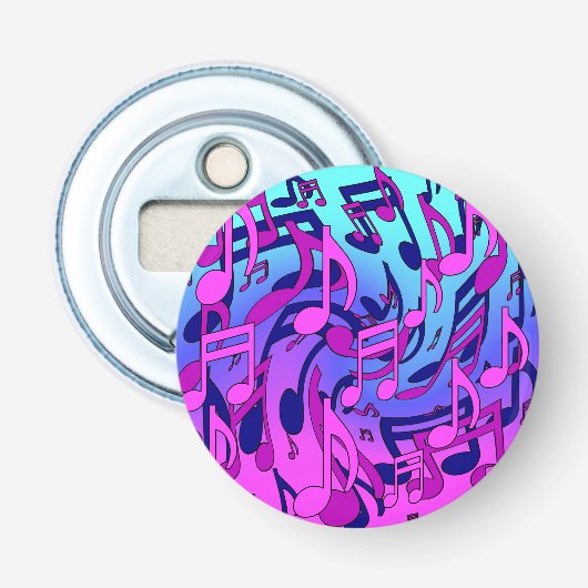 カラフルで活気ある音楽柄 栓抜き (正面)