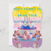 カラフルで活気のある誕生日の招待状 (裏面)