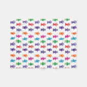 カラフルで熱狂するなロボット居心地のよい子供 フリースブランケット (正面(横))