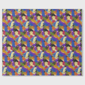 カラフルで熱狂するな寄り目のplanarianみみず ラッピングペーパー (フラット)