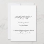 カラフルで現代的な抽象的な「Save the Date」デザイン セーブザデート (裏面)