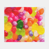 カラフルで甘いキャンデーの食糧棒つきキャンデー フリースブランケット (正面(横))