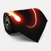 カラフルで白熱［赤熱］光を放つな原子|の黒いギークのギフト ネクタイ (ロール)