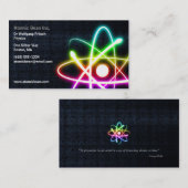 カラフルで白熱［赤熱］光を放つな原子-科学者の名刺 名刺 (正面/裏面)