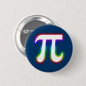 カラフルで白熱［赤熱］光を放つなPiの第|数学 缶バッジ (正面&裏面)