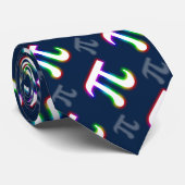 カラフルで白熱［赤熱］光を放つなPiパターン|濃紺のギーク ネクタイ (ロール)