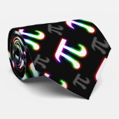 カラフルで白熱［赤熱］光を放つなPiパターン|黒いギークのギフト ネクタイ (ロール)