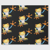 カラフルで目が赤いアマガエル ラッピングペーパー (フラット)