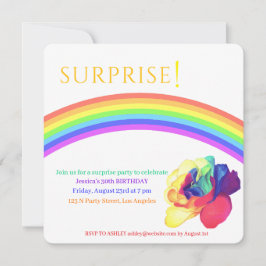 カラフルで素敵なサプライズパーティー 招待状