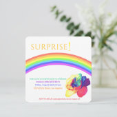 カラフルで素晴らしいサプライズパーティー 招待状 (スタンド正面)