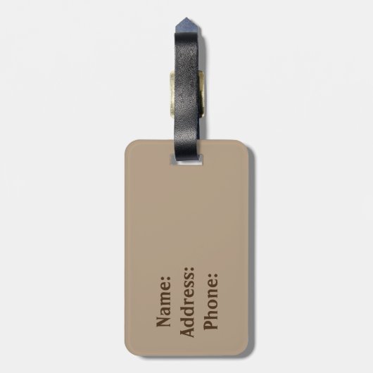 カラフルで素朴なアメリカヘラジカ4の正方形のデザイン ラゲッジタグ (裏面縦)