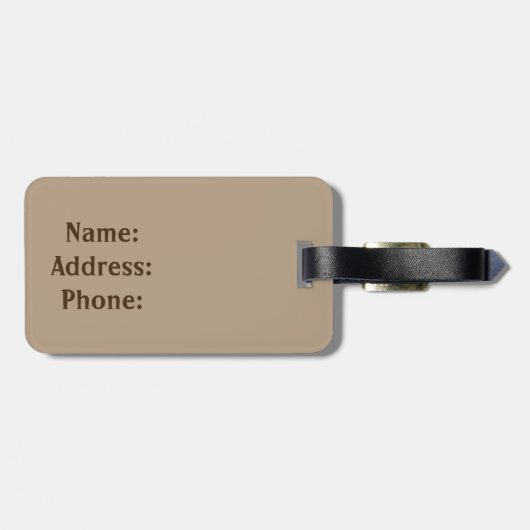 カラフルで素朴なアメリカヘラジカ4の正方形のデザイン ラゲッジタグ (裏面横)