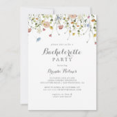 カラフルで繊細なワイルドフラワーのバチェロレッテパーティー 招待状 (正面)