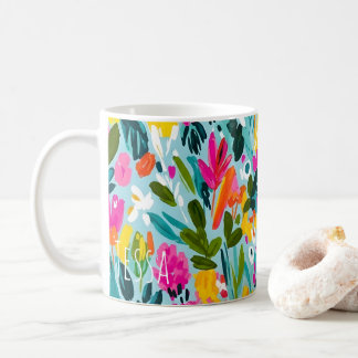 カラフルで繊細な植物の芸術 コーヒーマグカップ
