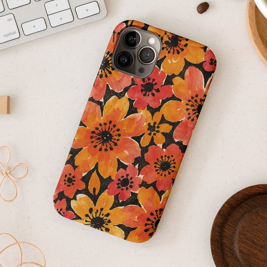 カラフルで繊細な水彩花 Case-Mate iPhoneケース