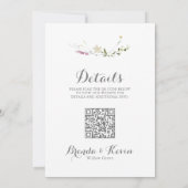 カラフルで繊細な野生のフロントとバックの結婚式 招待状 (裏面)