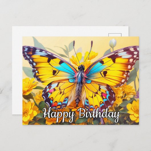 カラフルで美しい蝶のデザイン ポストカード (正面/裏面)