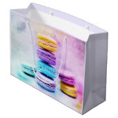 カラフルで美味しそうなマカロンの写真 ラージペーパーバッグ (裏面アングル)