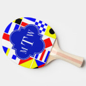 カラフルで航海のなシグナルフラグの王室のな3Iモノグラム 卓球ラケット (横)