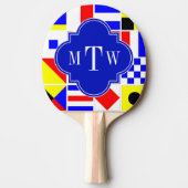 カラフルで航海のなシグナルフラグの王室のな3Iモノグラム 卓球ラケット (正面)