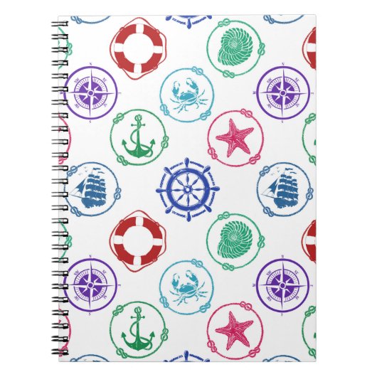カラフルで航海のなパターン ノートブック (正面)