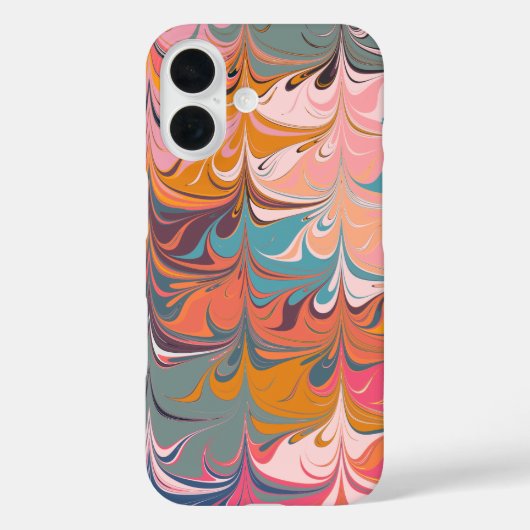 カラフルで芸術的な抽象的大理石渦巻きデザイン Case-Mate iPhoneケース (裏面)