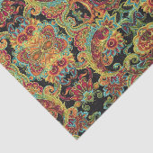 カラフルで芸術的な描かれたペイズリーパターン 薄葉紙 (詳細)