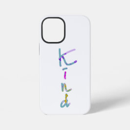 カラフルで芸術的なKINDのタイポグラフィー 励ましの名言 iPhone 12 MINIケース