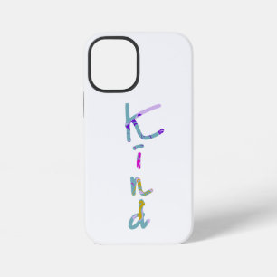 カラフルで芸術的なKINDのタイポグラフィー 励ましの名言 iPhone 12 MINIケース