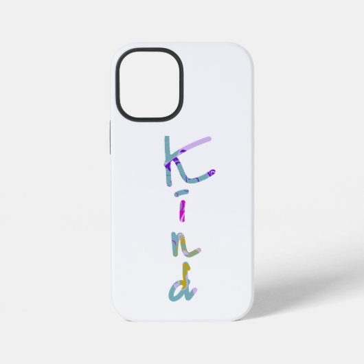 カラフルで芸術的なKINDのタイポグラフィー 励ましの名言 iPhoneケース (裏面)