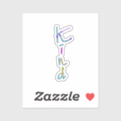 カラフルで芸術的なKINDのタイポグラフィー 励ましの言葉 シール (シート)