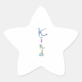 カラフルで芸術的なKINDのタイポグラフィー 励ましの言葉 星シール (正面)